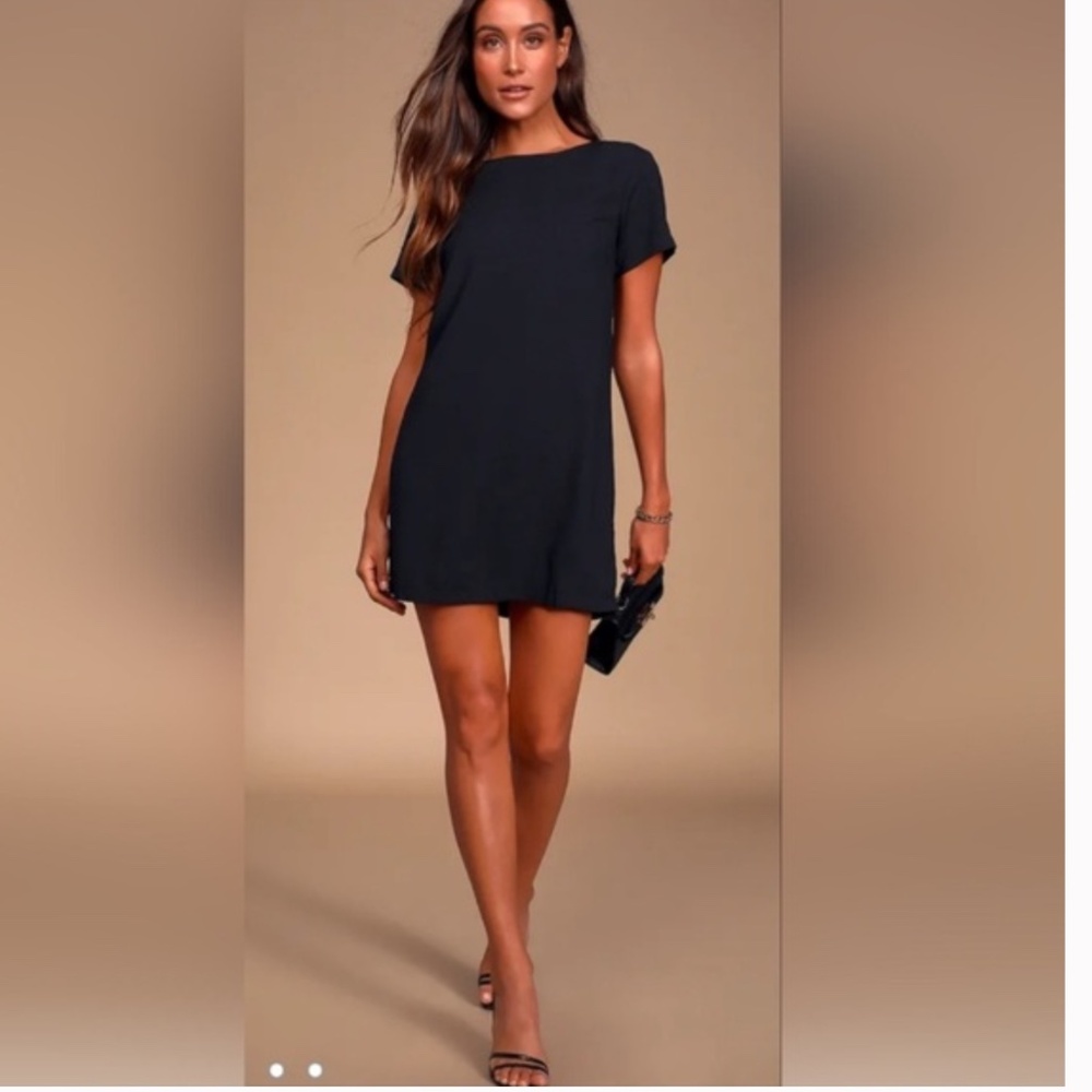 Lulu’s M NWT new Black dress LBD mini short  gold zipper New Tags Lulus 6 8